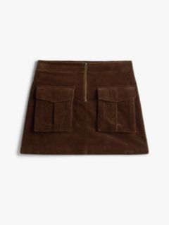 Cargo Pocket Corduroy Mini Skirt — Brown 5
