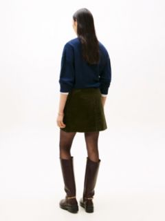 Cargo Pocket Corduroy Mini Skirt — Green 4