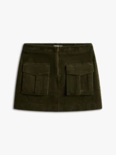 Cargo Pocket Corduroy Mini Skirt — Green 5