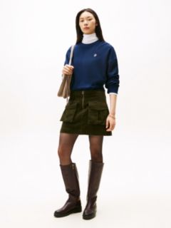 Cargo Pocket Corduroy Mini Skirt — Green 1