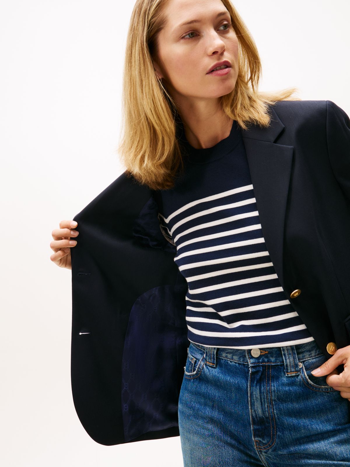 Timeless Regular Fit Wool Blend Blazer — Blue