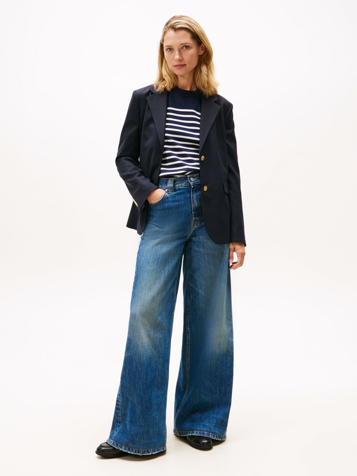 Timeless Regular Fit Wool Blend Blazer — Blue
