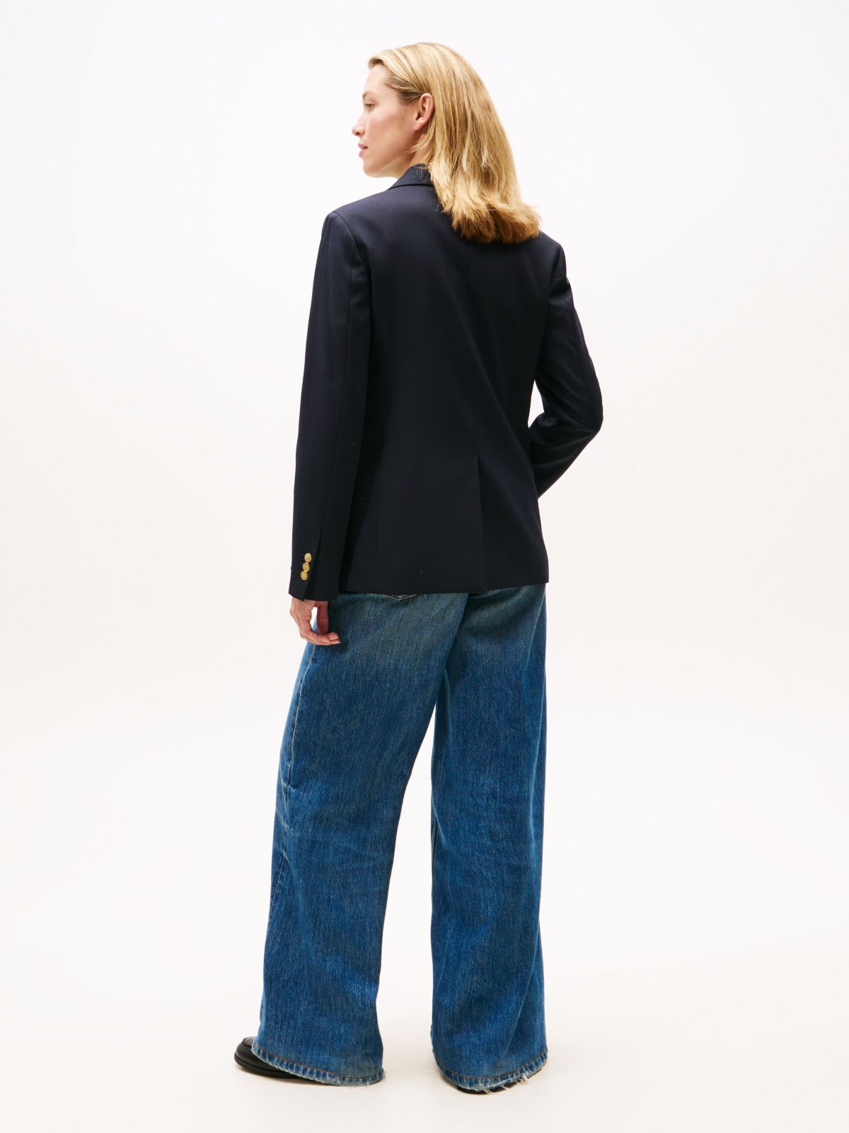 Timeless Regular Fit Wool Blend Blazer — Blue