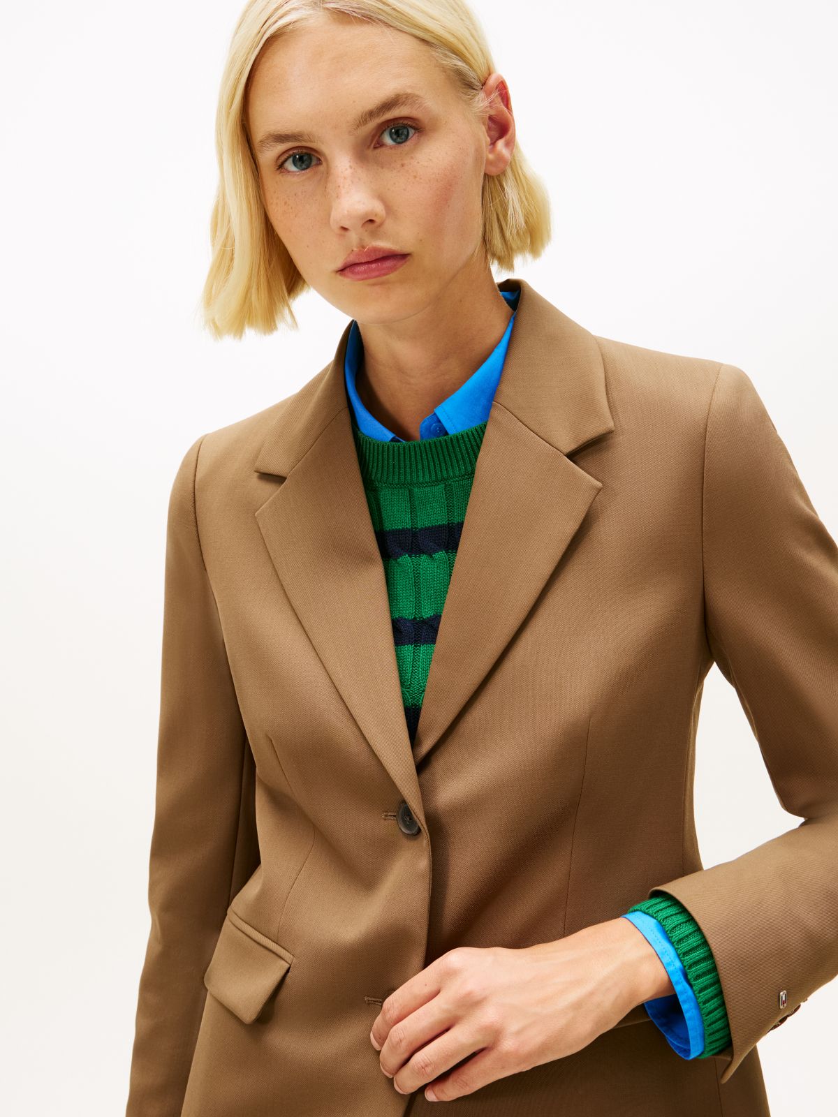 Timeless Regular Fit Wool Blend Blazer — Khaki