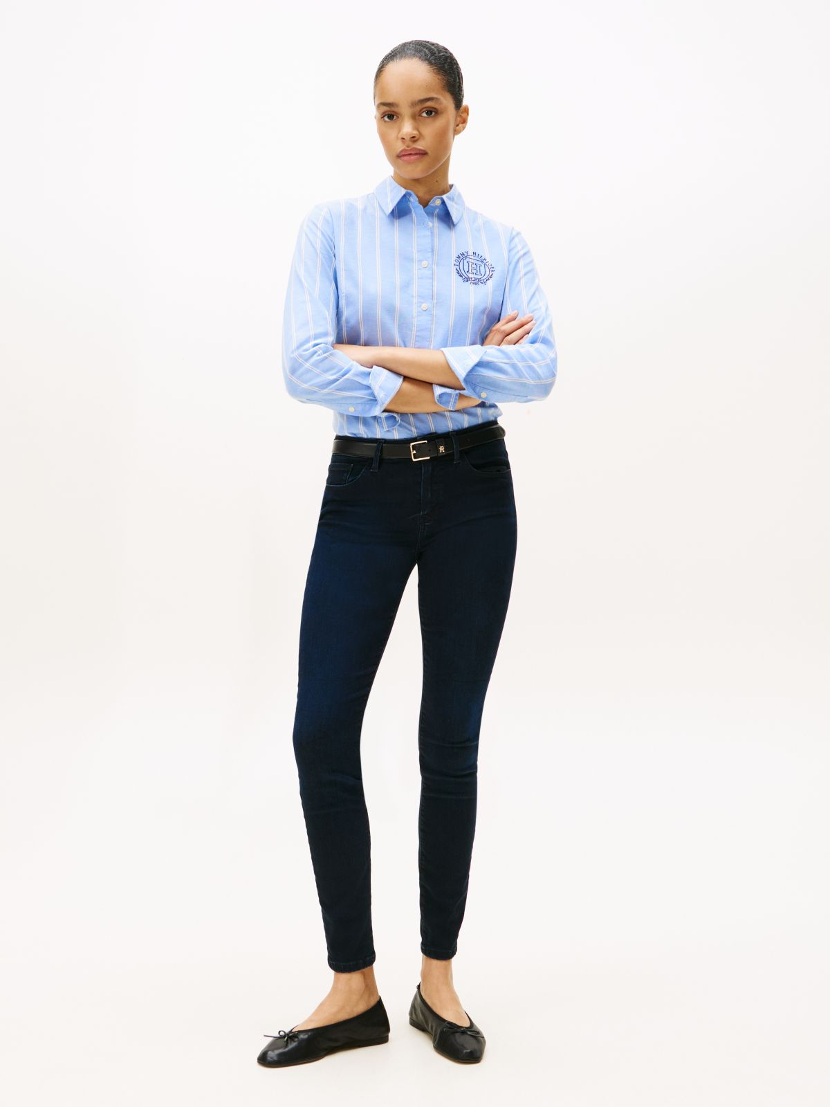 Como Mid Rise Skinny Jeans — Blue