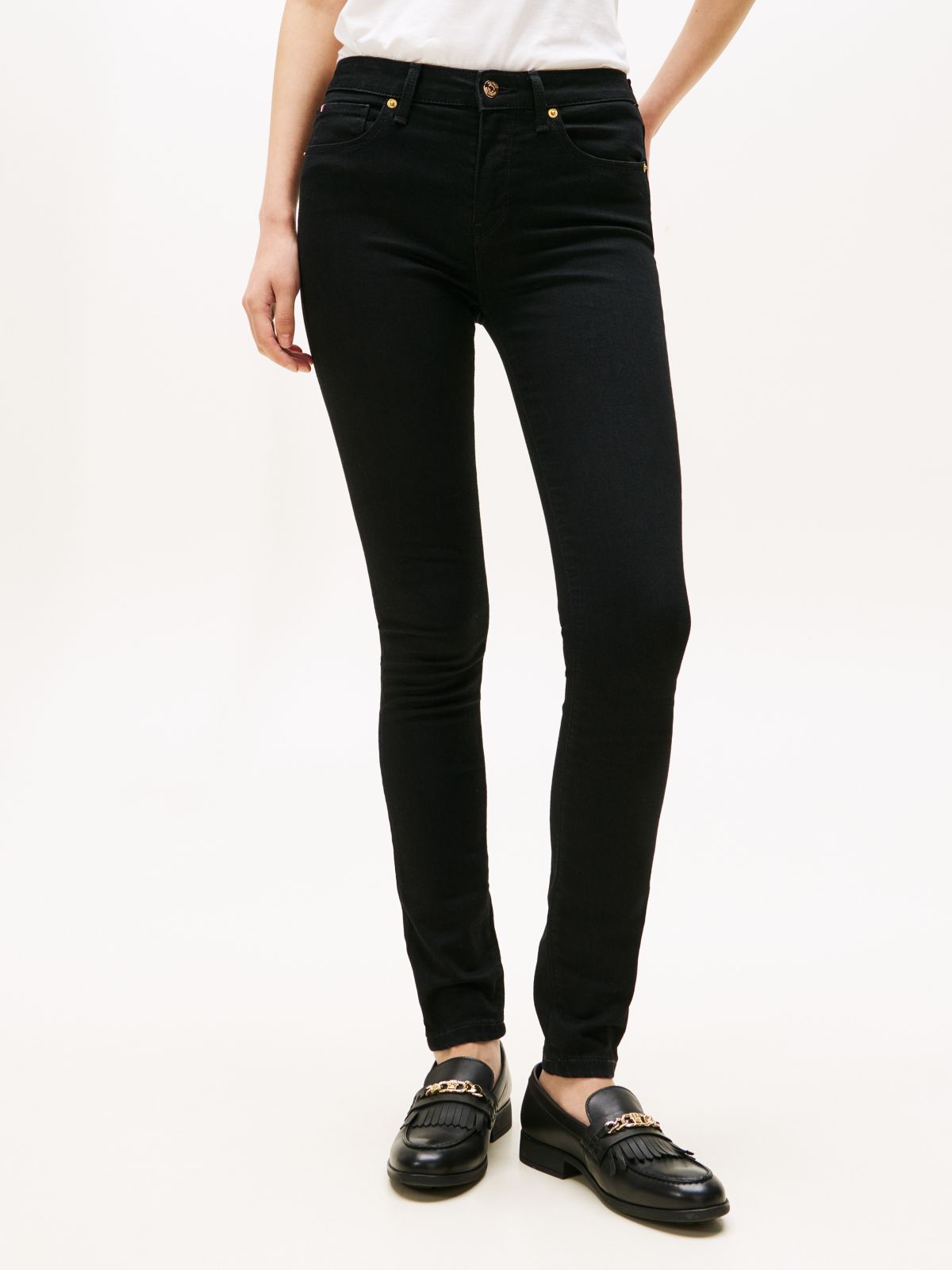 Como Mid Rise Skinny Black Jeans — Black