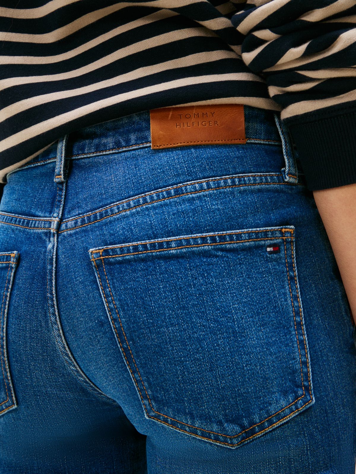 Mid Rise Slim Jeans — Blue