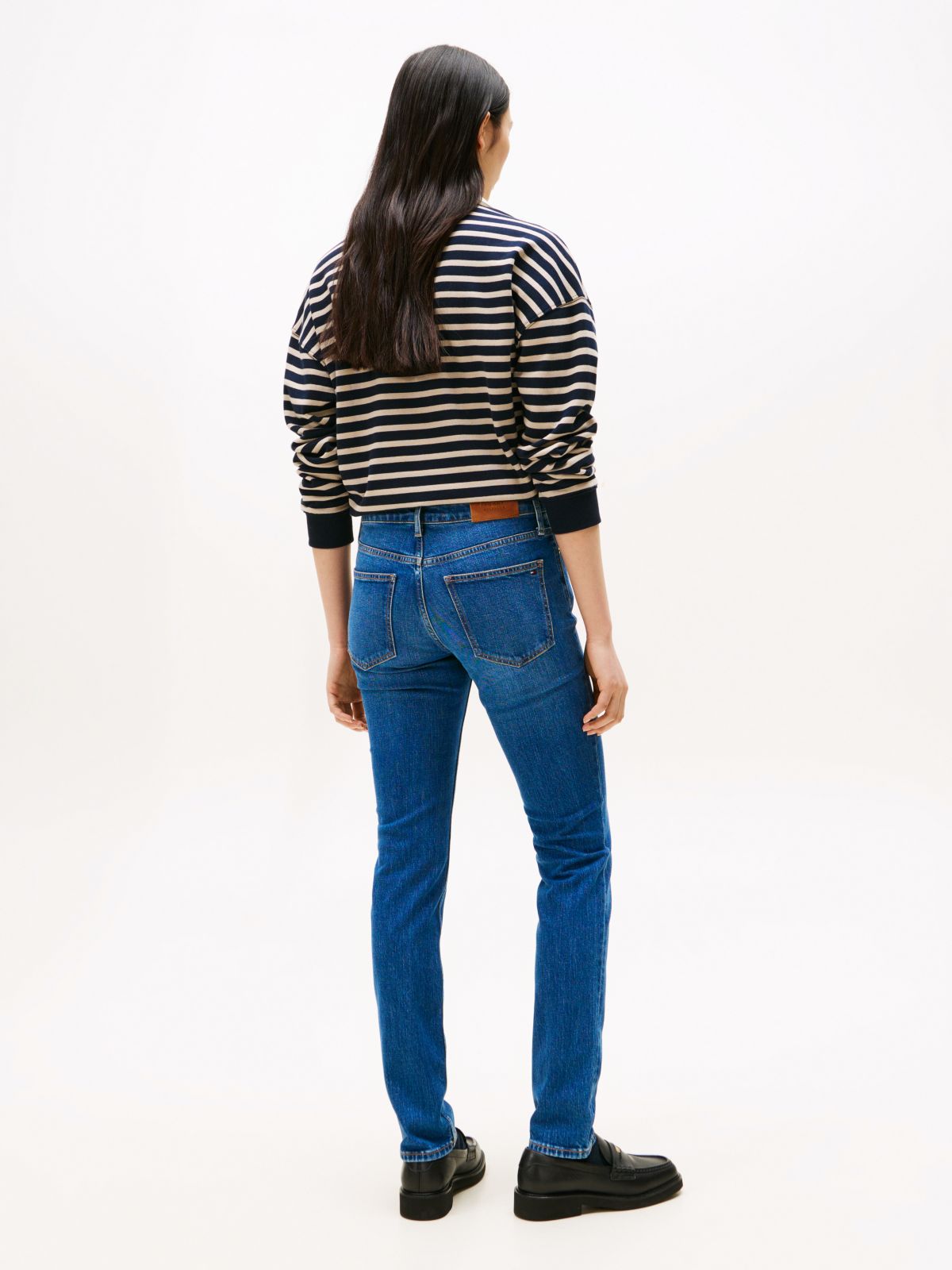 Mid Rise Slim Jeans — Blue
