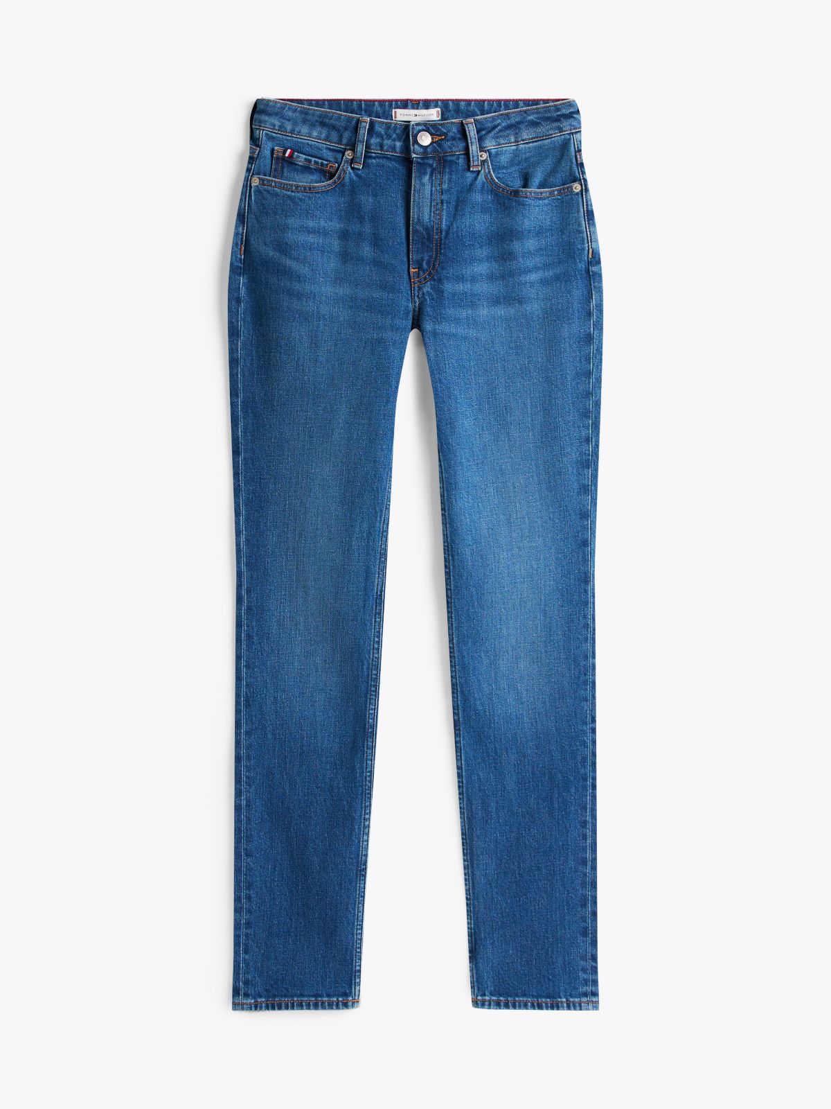 Mid Rise Slim Jeans — Blue