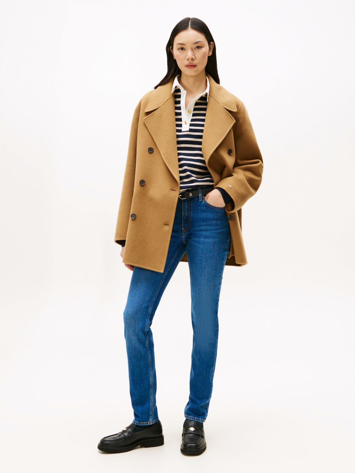 Mid Rise Slim Jeans — Blue