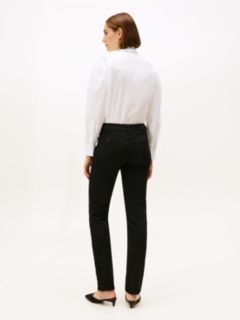 Black Mid Rise Slim Jeans — Black 4