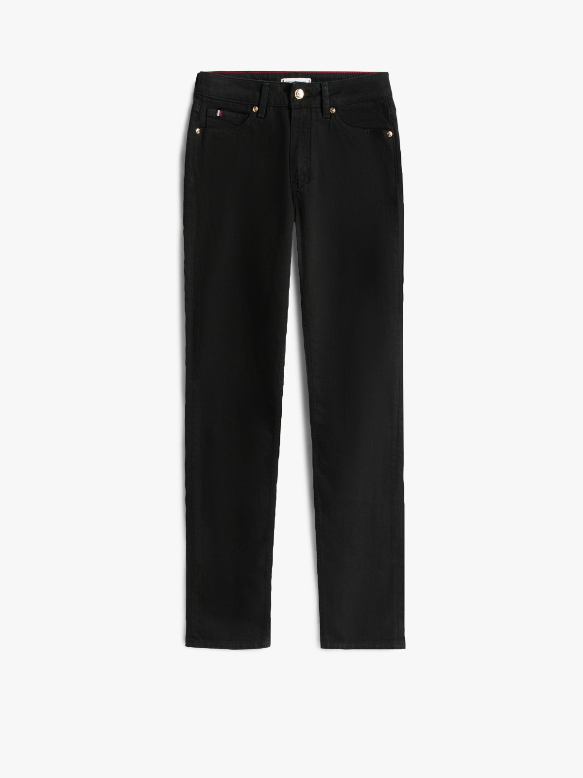 Black Mid Rise Slim Jeans — Black
