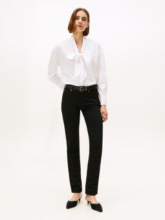 Black Mid Rise Slim Jeans — Black 1