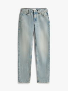 Faded High Rise Straight Leg Jeans — Blue 5