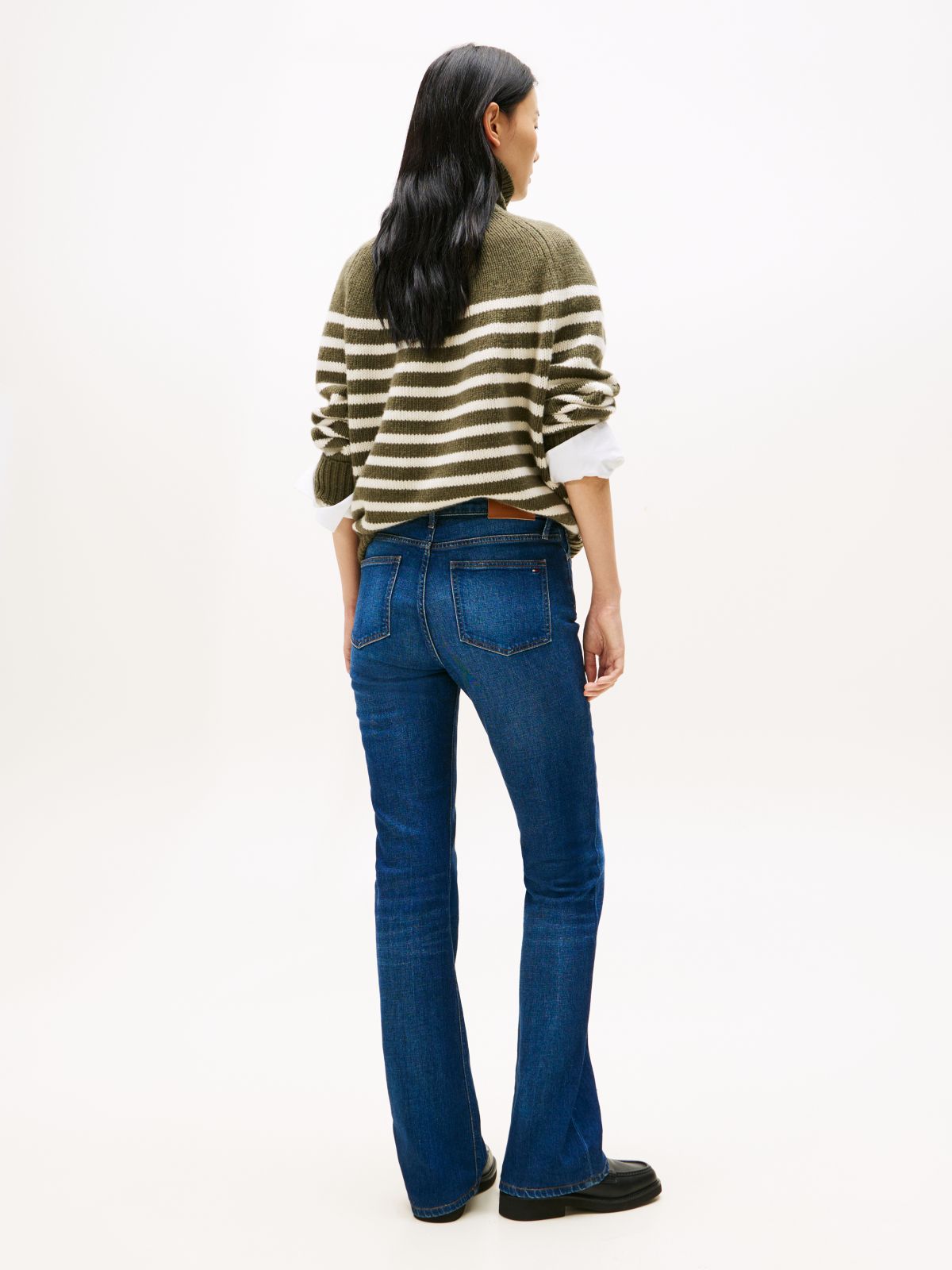 Faded Mid Rise Bootcut Jeans — Blue