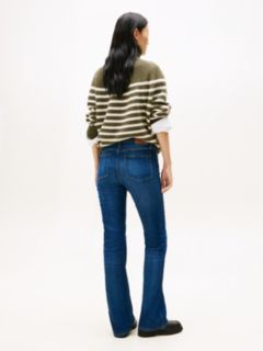 Faded Mid Rise Bootcut Jeans — Blue 4