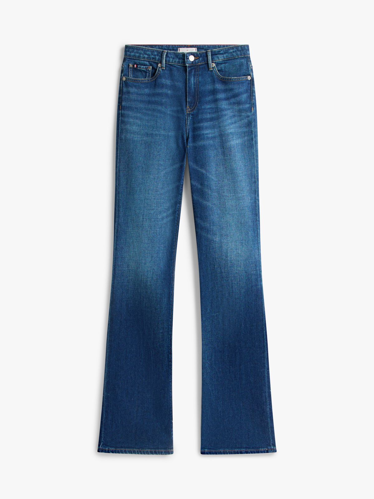 Faded Mid Rise Bootcut Jeans — Blue