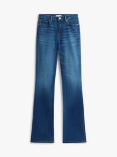 Faded Mid Rise Bootcut Jeans — Blue 5