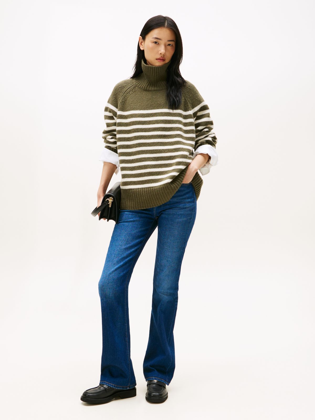 Faded Mid Rise Bootcut Jeans — Blue
