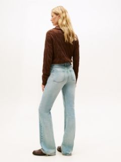 Faded Mid Rise Bootcut Jeans — Blue 4