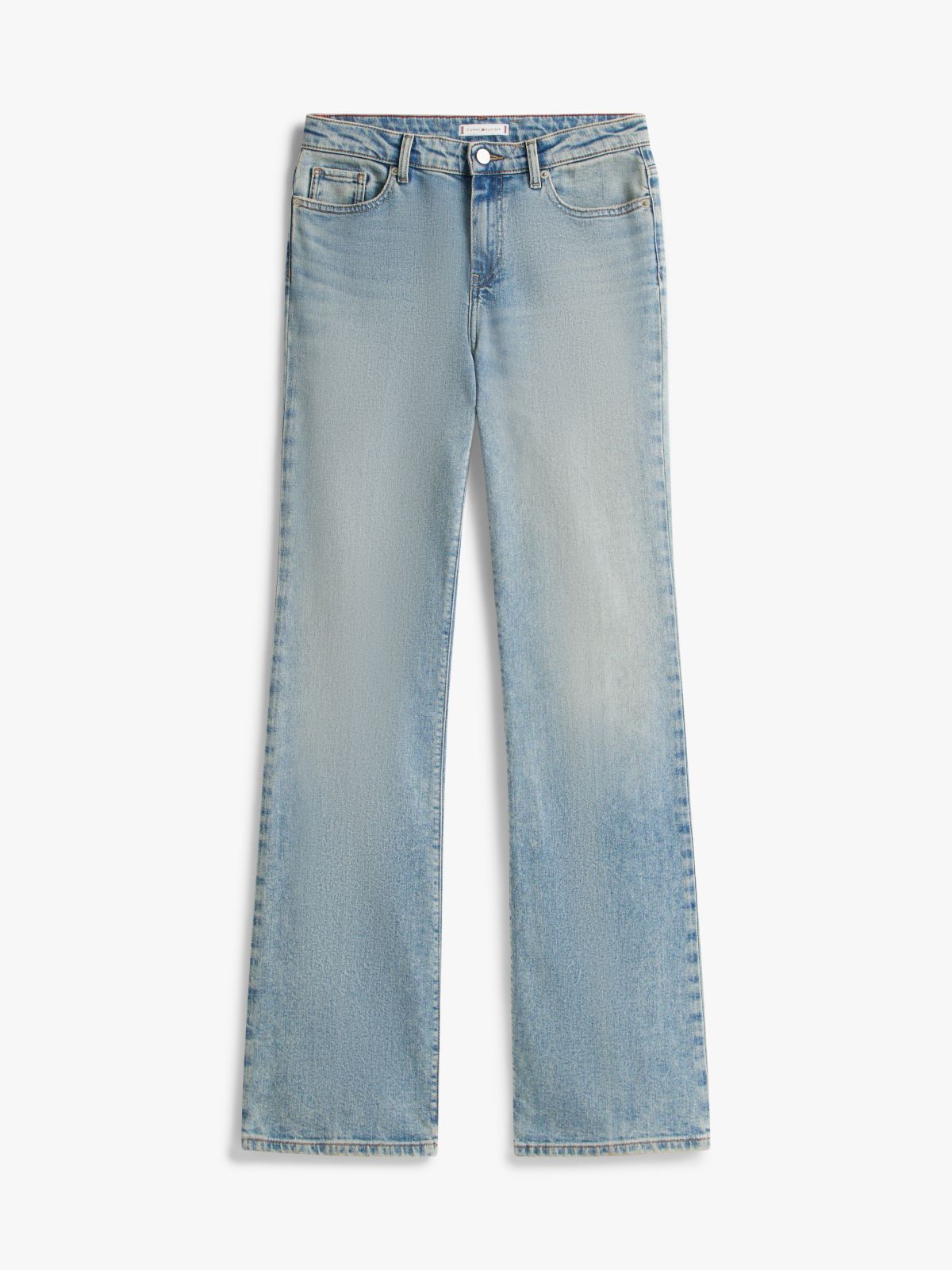 Faded Mid Rise Bootcut Jeans — Blue