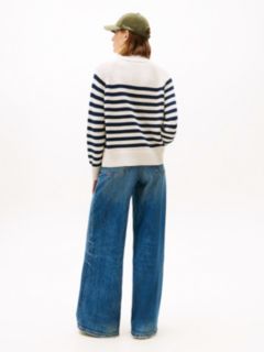 Stripe Mock Neck Relaxed Jumper — Multi 4