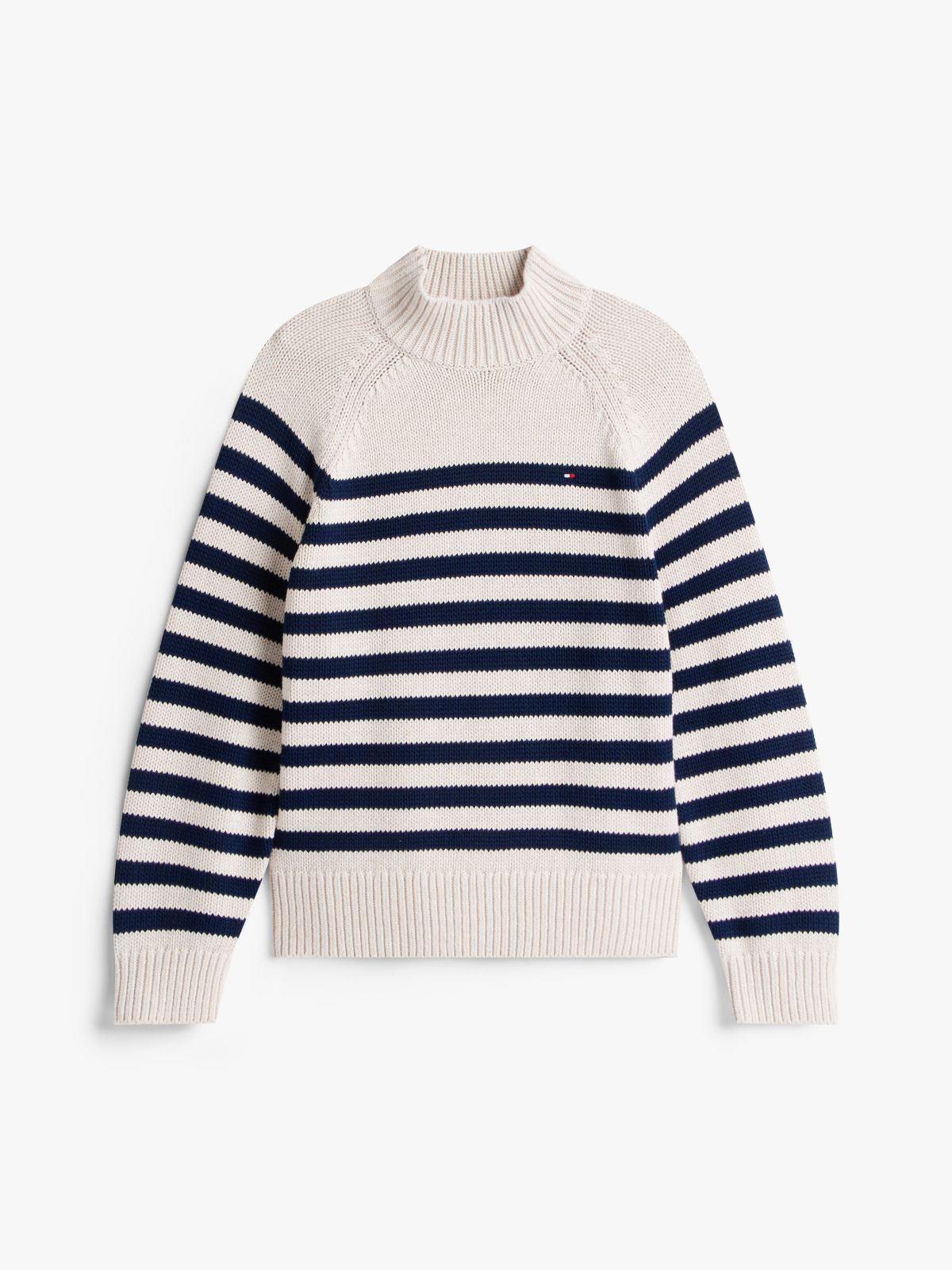 Stripe Mock Neck Relaxed Jumper — Multi