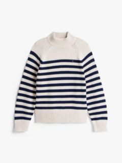 Stripe Mock Neck Relaxed Jumper — Multi 5