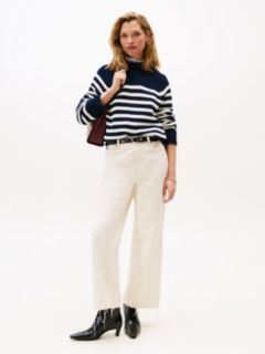 Stripe Mock Neck Relaxed Jumper — Multi 3