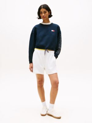 blue hilfiger sailing relaxed drawstring sweatshirt for women tommy hilfiger