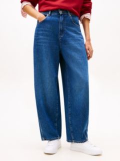 High Rise Balloon Leg Loose Jeans — Blue 2