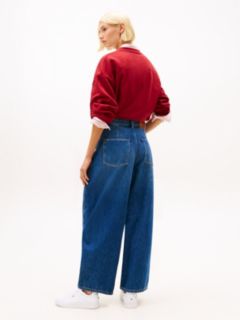 High Rise Balloon Leg Loose Jeans — Blue 5