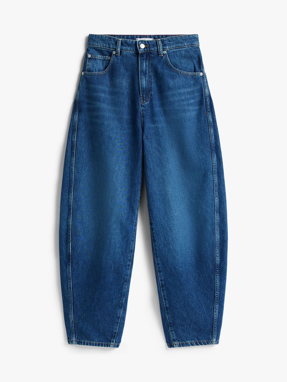 High Rise Balloon Leg Loose Jeans — Blue