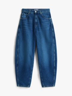High Rise Balloon Leg Loose Jeans — Blue 6