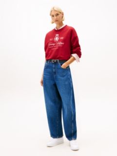High Rise Balloon Leg Loose Jeans — Blue 1
