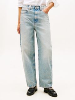 Mid Rise Relaxed Barrel Leg Jeans — Blue 2