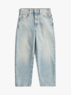 Mid Rise Relaxed Barrel Leg Jeans — Blue 5