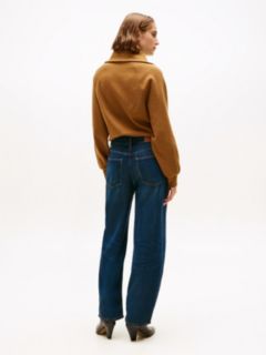Mid Rise Relaxed Barrel Leg Jeans — Blue 4