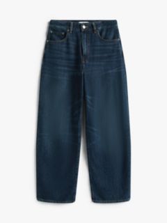 Mid Rise Relaxed Barrel Leg Jeans — Blue 5