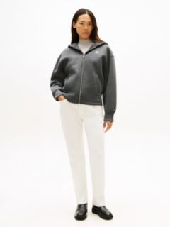 Logo Embroidery Zip-Thru Hoody — Grey 3