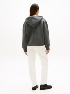 Logo Embroidery Zip-Thru Hoody — Grey 4