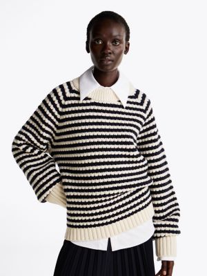 Stripe Oversized Wool Jumper Blue Tommy Hilfiger