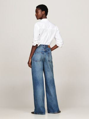 denim high rise wide leg jeans for women tommy hilfiger