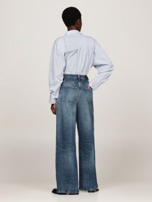 denim high rise wide leg jeans for women tommy hilfiger