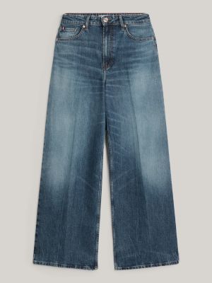 jeans larghi a vita alta denim da donne tommy hilfiger