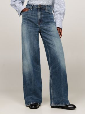 jeans larghi a vita alta denim da donne tommy hilfiger