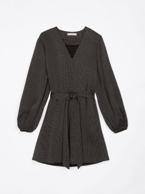 black belted long sleeve mini dress for women tommy hilfiger