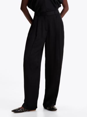 black metal flag wide leg trousers for women tommy hilfiger