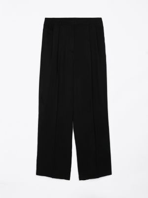 black metal flag wide leg trousers for women tommy hilfiger