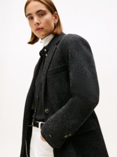 Wool Blend Oversized Fit Blazer — Black 2